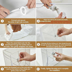 GyroVu Floor Lamp for Living Room, 47“ 3-Color Temperature Standing Corner Floor Lamps, Modern Column Floor Light with White Fabric Shade for Bedroom, Home Office, Kids Room, 2 Bulbs Include