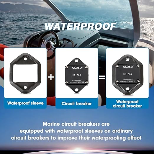 GLOSO Circuit Breaker E94 Panel Mount T1 Auto Reset for Marine Automotive Truck (60A