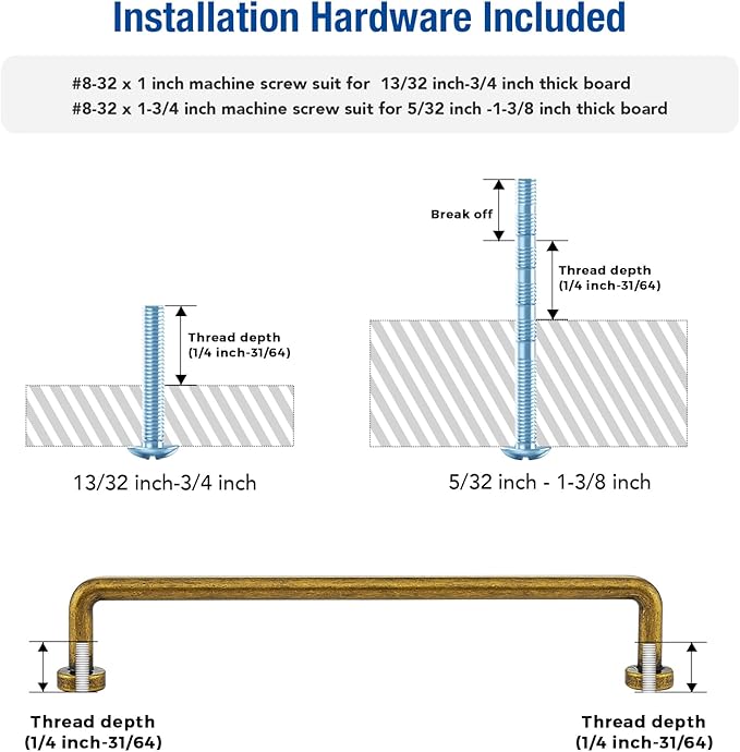 JOY DECOR Cabinet Pulls – 6-1/4 Inch Hole Center, Antique Brass, 10 Pack, Zinc Alloy Cabinet Handles for Drawers & Cupboard – Vintage Style Hardware for Kitchen, Bathroom, Dresser, Furniture Makeover