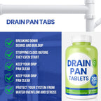 Drain Pan Tabs - 200 Tablets, AC Drain Line Cleaner, Fast-Acting Treatment for HVAC, Window Units, Mini-Splits, Dehumidifiers, Refrigerators - Lasts Up to 4 Weeks, No Residue, Water-Soluble