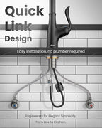 APPASO Matte Black Kitchen Faucet with Pull Down Sprayer, High Arc Single Handle with 3 Modes Spray Head, Neoperl Aerator, cUPC-Certified Pull-Out Hose, Water Supply Tubing & Valve