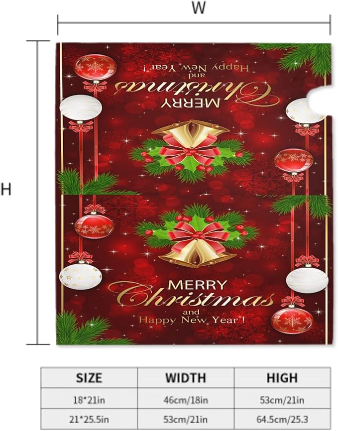 Kawani Merry Christmas & New Year Mailbox Covers - Magnetic Red Winter Holiday Welcome Decor - Standard Size 21 x 18 Inches