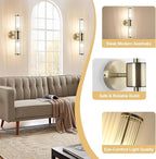 Glass Rods Wall Light Fixture Indoor Antique Bronze Bathroom Vanity Lights Fixtures Beside Mirror Lighting Lamps Up and Down Wall Mounted Light E12 Socket