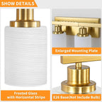 52inch Gold Bathroom Light Fixtures, Modern Bathroom Vanity Light with Milky White Glass Shade, Gold Wall Lamp Sconces for Mirror Bedroom, Living Room Hallway