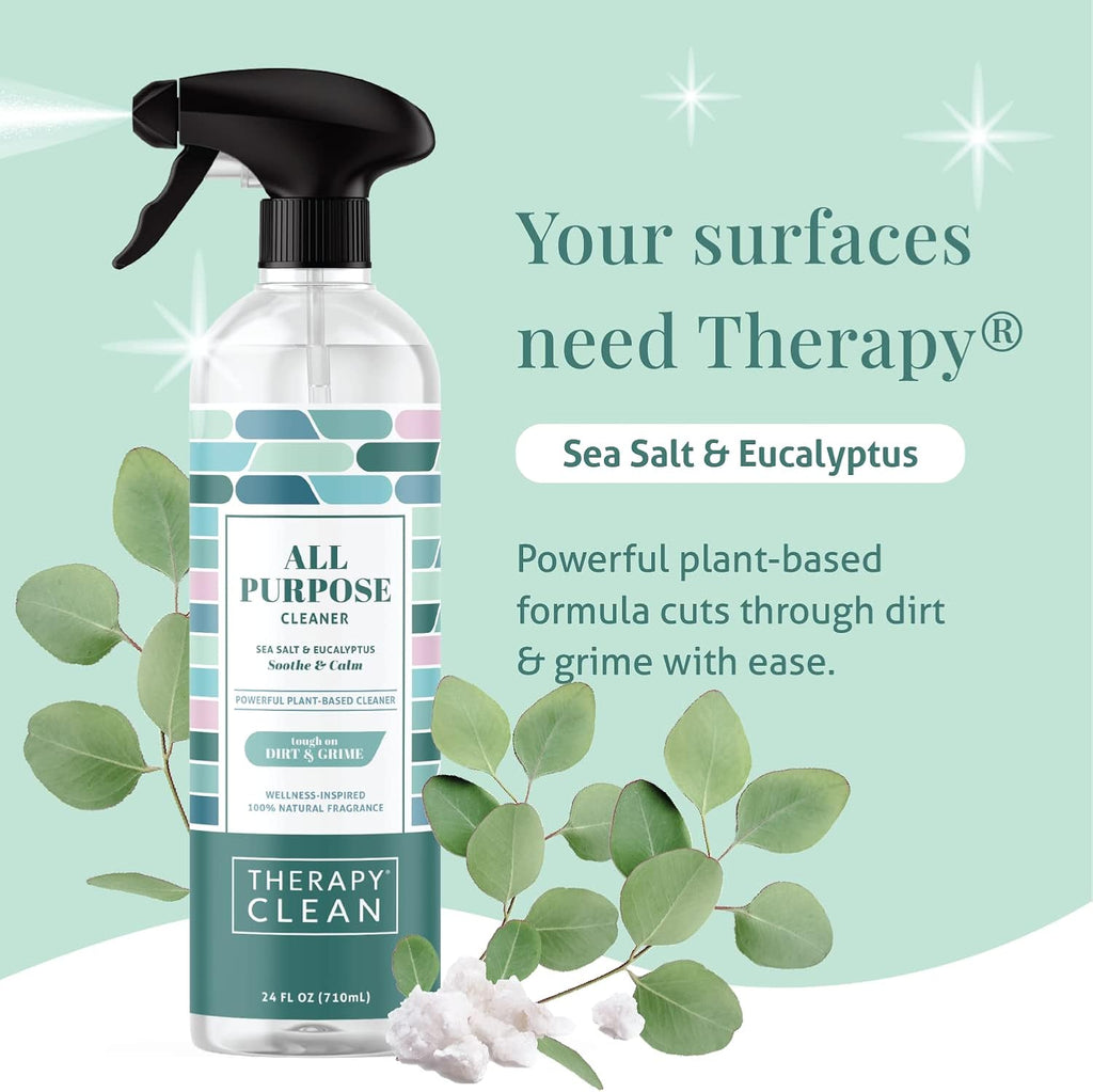 Therapy Clean All Purpose Cleaner Sea Salt & Eucalyptus (Pack of 6) - 100% Natural Fragrance, Plant-Based Multipurpose Cleaner