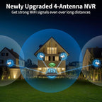 《130°Wide Angle & Two-Way Audio》Wireless Security Camera System Outdoor, WiFi Cameras Systems,Video Surveillance DVR Kits