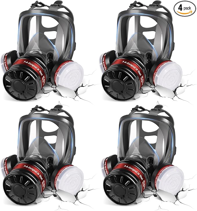 Full Face Gas Mask - Gas Masks Survival Nuclear and Chemical, Reusable Respirator Mask