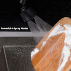 iFealClear Kitchen Sink Faucet Head, 360° Faucet Sprayer Attachment, Large Angle Rotatable Kitchen Faucet Aerator with 2 Ball Joint, 4 Spray Modes, Extra Male Female Thread Adapters, Matte Black