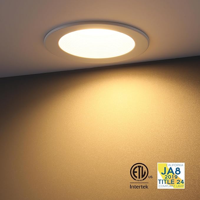 TORCHSTAR 8-Pack 5CCT 4 Inch LED Recessed Lighting Retrofit Downlight, Aluminum Anti-Glare Deep Baffle Trim, 800LM 10W=100W, CRI90 Dimmable Remodel Can Lights, JA8 ETL, 2700K3000K3500K4000K5000K