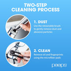 CarbonKlean Peeps Glasses Cleaner - for Eyeglasses, Reading Glasses, and More - Lens Cleaner with Carbon Microfiber Tech - Black - 2 Count