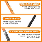Trench Shovel for Digging, 4-Inch Trenching Spade with Orange Fiberglass Handle, Narrow Trenching Shovel for Digging, Gardening, and Landscaping, 56 inches