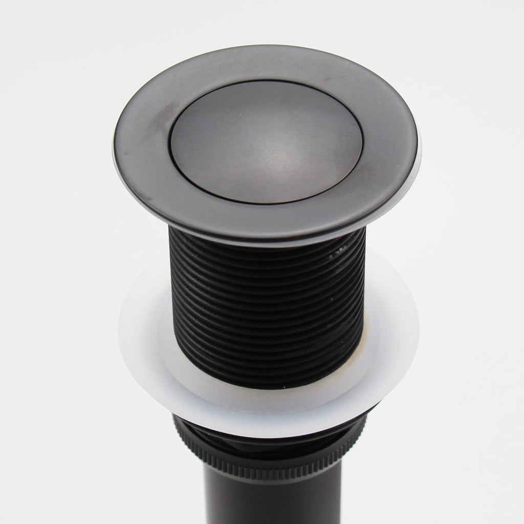 Pop Up Drain Stopper without Overflow, Bathroom Lavatory Vanity Vessel Sink Drain, Black