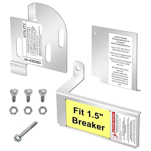 Generator Interlock Kit Compatible with Square D Electric HOMCGK2C Homeline Cover Generator and QOM2 Frame Size Main Breaker,for Use on Indoor QO 150 amp - 225 amp Main Breaker. (Fixed bracket 1.5 in)