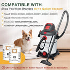 8PCS 10-14 Gallon Vacuum Bags for Shop Vac Bags, Disposable Wet Dry Vaccum Collection Bags Replace Part Type I #90672 9067200, Type F #90662 9066200 9066233, VF2005 (White)