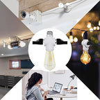 Light Socket Adapter, Convert E26 Light Socket to 3-Prong Outlet Adapter and Light Bulb Socket, 1 Pack(White)