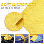 Microfiber Hand Towels,Upgraded 450gsm Ultra-Thick,Washcloths for Car and Home Polishing Washing & Detailing,Car Cleaning Interior Rags 16"x16"|Yellow 6-Pack