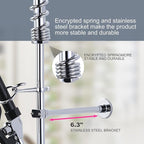 47" Height Commercial Kitchen Sink Faucet with Pre-Rinse Sprayer, 8 Inch Wall Mount Center Sink Faucet with Pull Down Spray Unit, Compartment Sink Faucet with 10" Swivel Spout for Restaurant