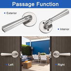 Orger 6 Pack Brushed Nickel Passage Door Lever Keyless Closet Door Handle, Interior Non-Locking Lever Sets Keyless Nickel Finish Door Lock for Right & Left Handed Doors, Stainless Steel