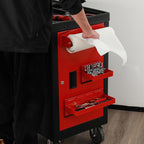 Mayouko Magnetic Toolbox Shelf & Tray Set, 4-Piece Tool Box Cabinet Side Shelf Storage, Workshop, Spray Can & Tissue Holder, Red