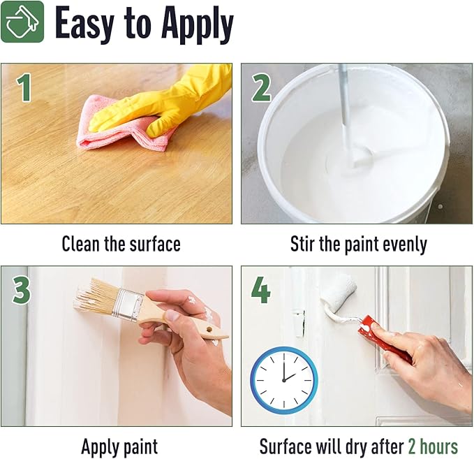 DWIL Matte Finish Furniture Paint - 64 Oz Wood Paint for Cabinets, Doors, Tables, and Dressers Refinishing - Water-Based, Non-Toxic & Odorless, Easy to Apply(Light Grey)-With Tools