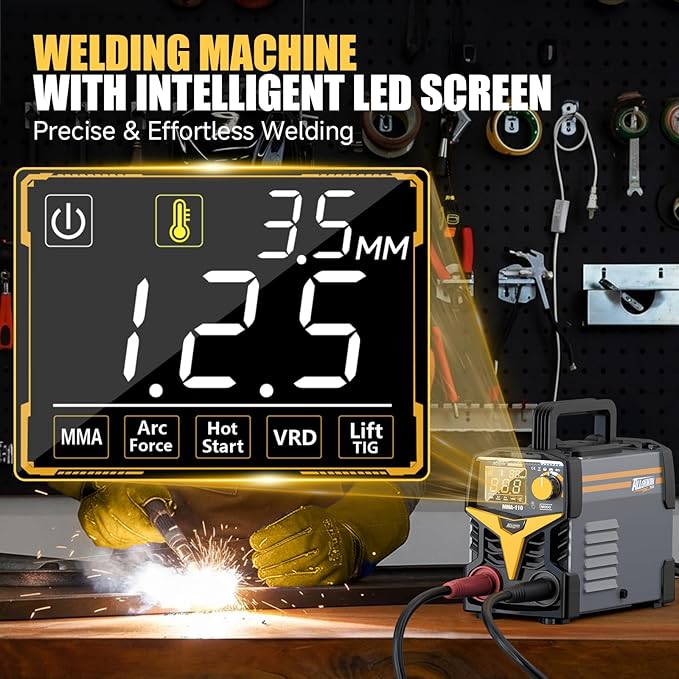 Alloyman 120A Stick Welder 110V for 1/16"-1/8" Rods, LED Display with Digital IGBT Inverter small welding machine, Portable Welding Machine with Hot Start, Arc force and Anti-Stick
