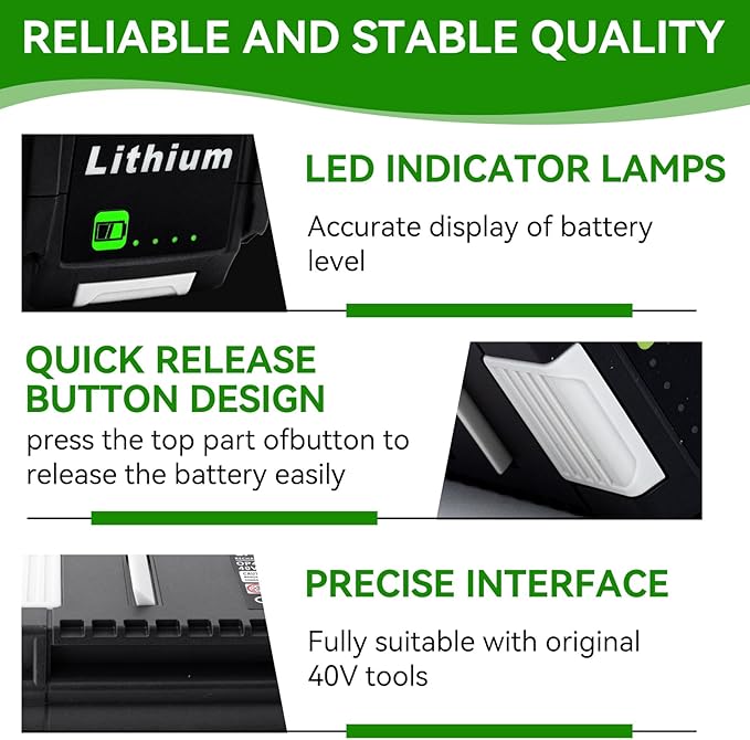 2-Pack 7500mAh Replacement for RYOBI 40V Battery Li-ion Compatible with Ryobi 40Volt Cordless Power Tools OP40601 OP4040 OP40401 OP4026 OP40261 OP4050A