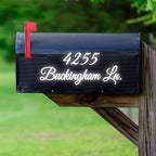 VWAQ Mailbox Decals Set of 2 - Insert Street Name & Address House Numbers For Outside Custom Lettering Personalized Address Labels Stickers - CMB7 (Reflective White, 19"W X 6.5"H)