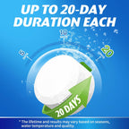 Toilet Bowl Cleaner Tablets - 20 PCS Automatic Bleach Toilet Cleaner Tablets, Slow-Releasing Deodorizing & Descaling, Powerful Bathroom Tank Cleaner