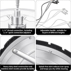 30" Pressure Washer Surface Cleaner Ultra with 7 Nozzles Water Broom, Stainless Steel Surface Cleaner for Pressure Washer, Dual Handle Power Washer Surface Cleaner for Concrete Driveway, 5000 PSI
