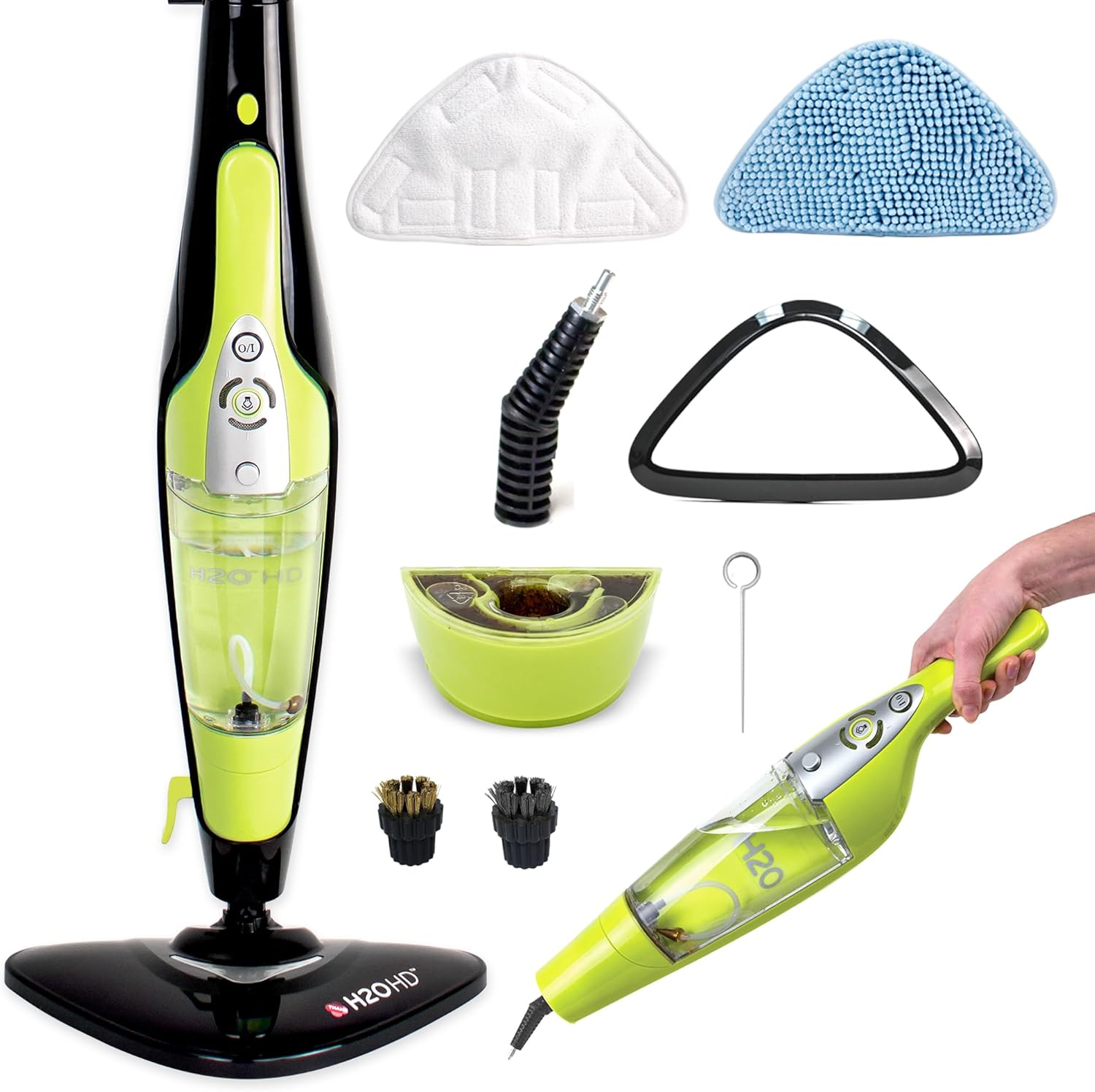 H2O HD 3-in-1 Steam Mop and Handheld Steam Cleaner For Floor Cleaning, Hardwood Floors, Grout Cleaner, Upholstery Cleaner, Tiles and Carpets