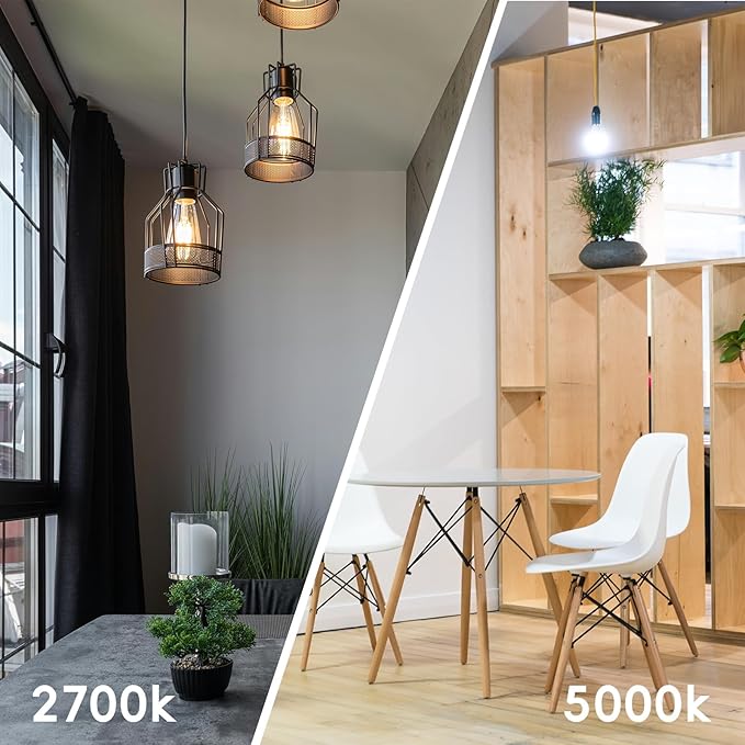 Jensense Vintage LED Edison Bulbs 8Watt Dimmable Light Bulbs 2700K Warm White, E26 LED Bulb 60watt Equivalent, Vintage Bulbs 800lm CRI 90 Clear Glass 6 Packs