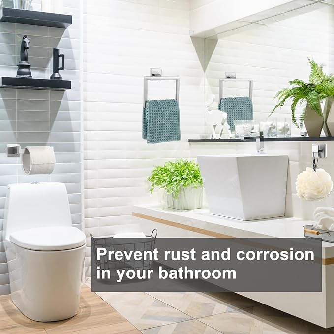 Gisafai 15 Pcs Bathroom Hardware Accessories Set 23.6 Inch Bath Towel Bar Kit Stainless Steel Bathroom Hardware Set Towel Racks Ring Hooks Paper Holder for Wall Mounted (Silver)