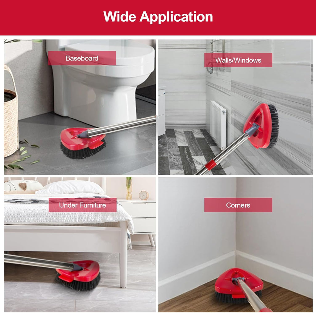 [2 Pack] Scrub Brushes, Floor Cleaning Brush Scrubber Replacements Compatible for O Cedar EasyWring 1-Tank Spin Mop System, Scrub Brush Attachment for Cleaning Bathroom, Kitchen, Tub and Tile