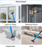 Swivel Squeegee Kit with 4 Extension Poles,Glass Scraper, Bendable Duster, 2 Window Scrubber Cloth for Glass, Car, Floor, Home,Garden