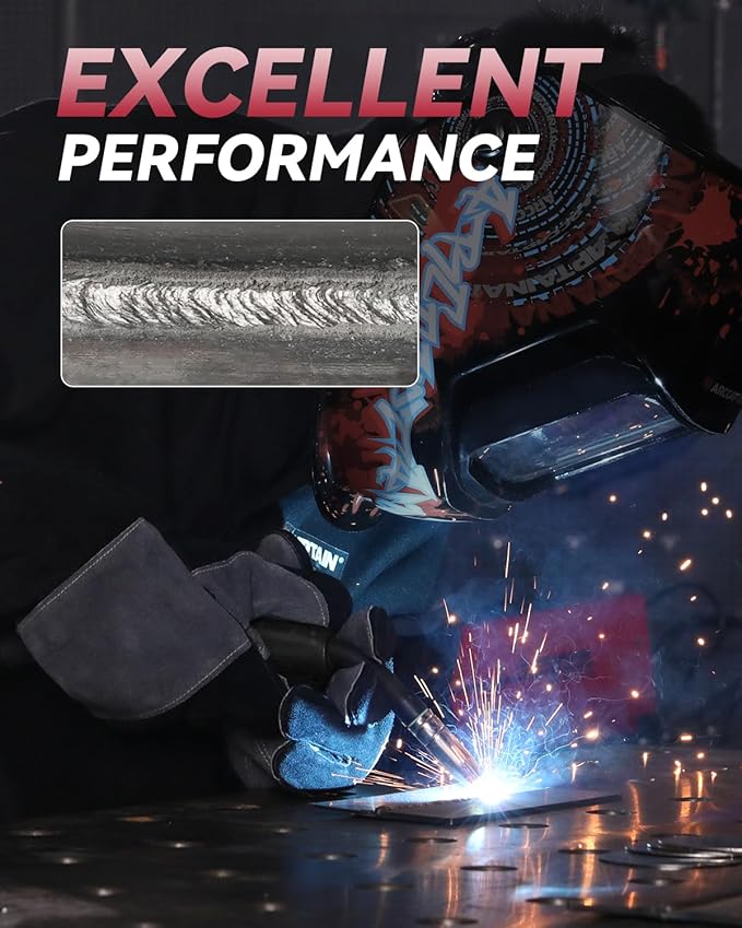 ARCCAPTAIN 130A MIG Welder, 3-in-1 Welder Machine 110V, Flux Core MIG/Lift TIG Welding/Stick Welding Machine with Synergy, IGBT Inverter Portable Gasless Welder Equipment with 1lb Welding Wire