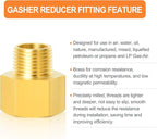 GASHER 10PCS Brass Reducer Pipe Fitting, Reducer Adapter Kit, 1/4 x 1/8, 3/8 x 1/8, 3/8 x 1/4, 1/2 x 1/4, 1/2 x 3/8