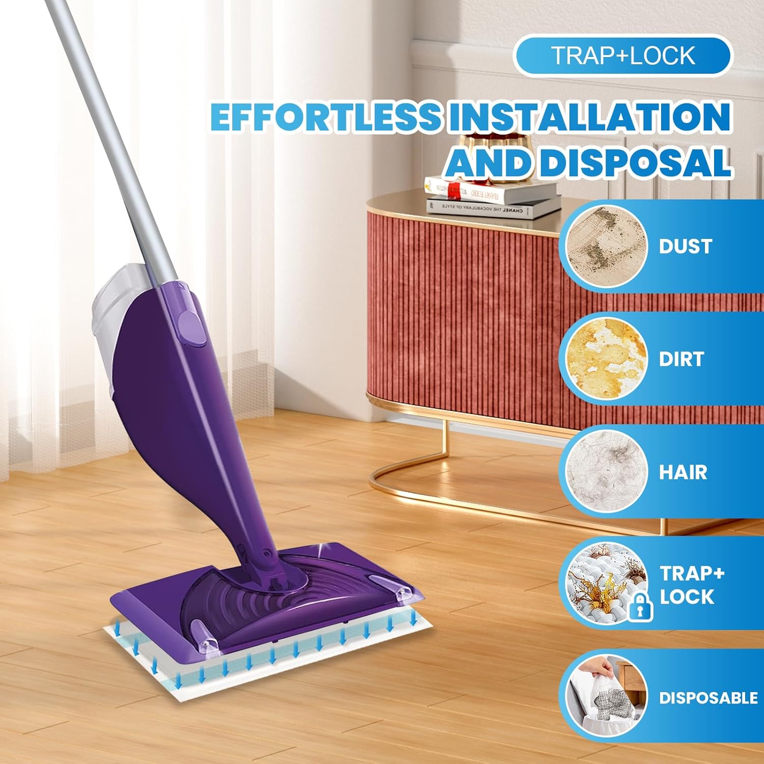 60 Count Disposable Mop Pad Refills for Swiffer Wet Jet Spray Mop - Wet Jet Pads,Made of high-end Cotton,5X Highly Absorbent, Suitable for All Floor Surfaces, Deep Cleaning of Stubborn Stains