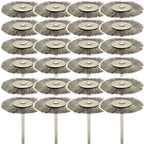 20PCS T-shaped Wire Brushes - Metal Rust Removal, Polishing, Cleaning - 38mm Diameter, 3mm Shaft - Removes Burrs, Dust, and Oxide Layer - Handles Rough Surfaces - Designed for Industrial and DIY Use
