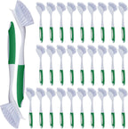 Hsei 30 Pcs Kitchen Scrub Dish Brush Bulk with 11 Inch Handle Cleaning Dish Scrubber with Stiff Bristles Washing Scrub Brushes for Housekeeping for Pots and Pans, Kitchen Sink (Green)