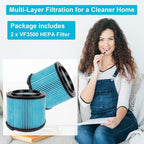 VF3500 HEPA Filter Replacement for Ridgid Shop Vacuum 3/4/4.5 Gallon Wet Dry Portable Vacuums,3-Layer Filters for Ridgid WD3050, WD4070, WD4080, WD4522, WD 4050, 4000RV, 4500RV (2 PACK)
