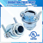 10 Pcs Nm Clamp Type Cable Connectors 1/4 Inch Metal Electrical Box Connectors Wire Clamps for Metallic Conduit Protect Cables Silver, Zinc Alloy