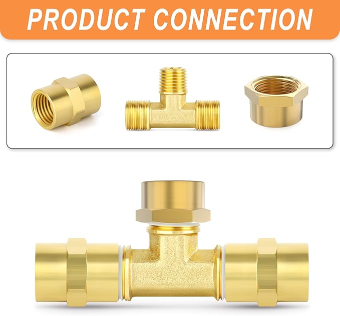 GASHER 3/4"NPT Brass Pipe Cap, NPT Female Thread Socket Pipe End Cap Plugs Fitting 10PCS