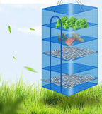 Hwayslon Hanging Drying Net Foldable Drying Rack Net Dryer 19.7"x19.7"x37.4" 6 Layer Folding Fish Mesh Collapsible Dry Net with Zippers for Fish Vegetables Drying Seeds Fruit Herb