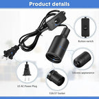 10 Pack Hanging Light Cord Pendant Light Cord with Switch Light Socket Extension Light Bulb Socket Cable Lamp Kit for E26 E27 Lamp Socket Lantern(Black,6 Feet)