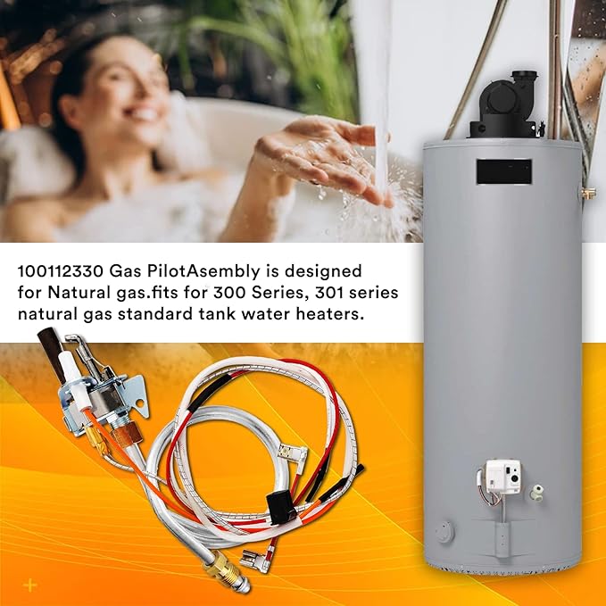 Enruier Upgrade 100112330 Water Heater Pilot Assembly, Replacement Kit for 300 301 Series, Compatible with Reliance, Whirlpool, A.O.smith, Kenmore and American Water Heaters, Replace 9007876 9007877
