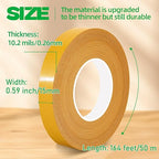 CHENYA 0.59" X 164 Ft,Double Sided Tape Heavy Duty,High Tack Strong Wall Adhesive with Fiberglass Mesh,Super Sticky Resistente Clear Two Sided Tape for Crafts,Carpet,Picture