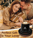 Coffee Mug Warmer & Kepwam Mug Set, Gravity Sensor Cup Warmer for Desk with LED Light, 3 Temp Settings & 6H Auto Shut Off, Coffee Warmer Plate for Coffee,Tea - Coffee Lovers Present for Men Women