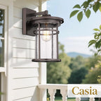 Casia Wall Sconce, Outdoor Lighting Fixture, 14.17'' H x 8.66'' W, Oil Rubbed Bronze, Lobby, Entryway, Patio, Porch, Balcony, UL Listed