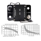 Hi-Amp 150 Amp Automotive Circuit Breaker Auto Reset No Switch Button for Boat, Car Audio, Solar System, Battery Protection 12V-32V DC IP67