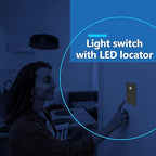 LIDER Minimalist Design Matte Finish Lighted Decorator Switch, Frameless Paddle Light Switch with Locator Light, Grounding Screw, 15A 125V, UL Listed, LS15-1P-I, Ivory